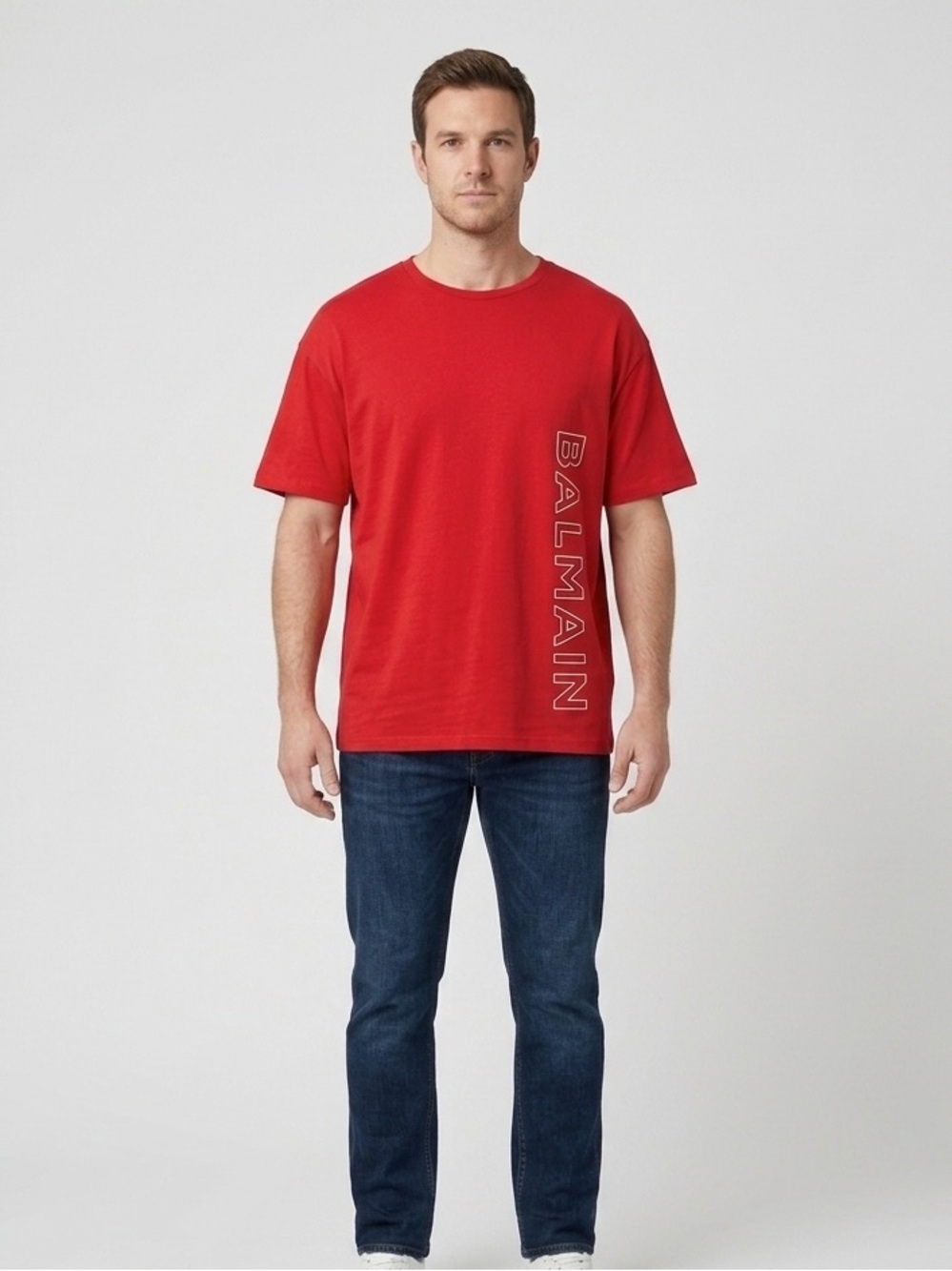 Balmain Bold Red Short Sleeve Tee